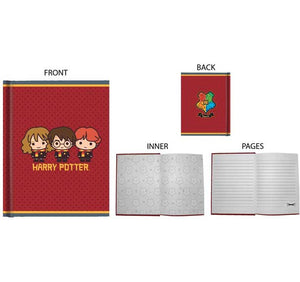 HARRY POTTER CHIBI TRIO DOTS 6in x 8in HARD COVER JOURNAL - Sweets and Geeks