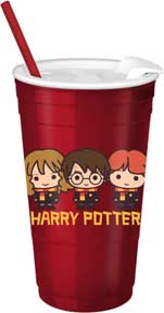 Harry Potter - Chibi Trio - 32oz Plastic Tumbler w/ Lid and Straw - Sweets and Geeks