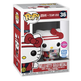 Funko Pop! Hello Kitty: Hello Kitty x Team USA - Hello Kitty Gold Medel (Flocked)(Limited Edition) #36 - Sweets and Geeks