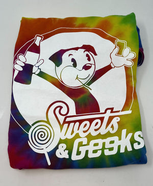 Sweets & Geeks Rainbow Tie-Dye Shirt (Small) - Sweets and Geeks