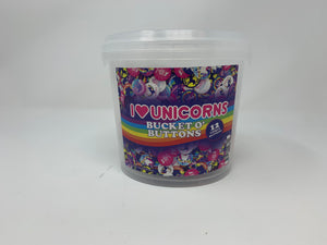 I <3 Unicorns Bucket of Buttons - Sweets and Geeks