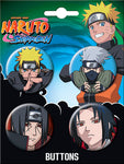 Naruto 4 Button Set - Sweets and Geeks