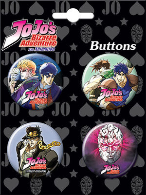 Jojo 4 Button Set 1 - CARDED 4 BUTTON SET - Sweets and Geeks