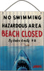 NO SWIMMING VINTAGE SIGN 12in x 16in CORREGATED TIN SIGN - Sweets and Geeks