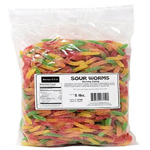 Kervan Sour Gummy Worms 5Lbs - Sweets and Geeks