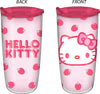 HELLO KITTY STRAWBERRY FACE 20oz DOUBLE WALLED TRAVEL TUMBLER w/SLIDE CLOSE LID - Sweets and Geeks