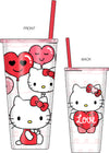 HELLO KITTY BALLOONS & LOVE 22oz DOUBLE WALLED STAINLESS STEEL TUMBLER w/STRAW - Sweets and Geeks