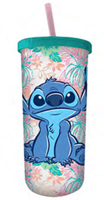 LILO & STITCH TROPICAL STITCH 20oz PLASTIC TALL COLD CUP w/LID AND STRAW - Sweets and Geeks