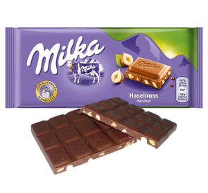 Milka Chocolate W/ Hazelnuts Bar 3.5oz - Sweets and Geeks