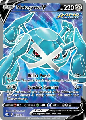 Metagross V (Full Art) - SWSH06: Chilling Reign - Card # 181/198 - Sweets and Geeks