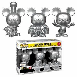 Funko Pop Disney: Disney - Mickey Mouse (Silver 3 Pack) (Amazon Exclusive) - Sweets and Geeks