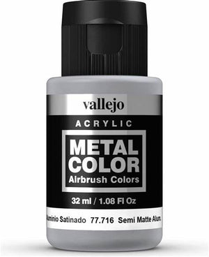 Vellejo - Metal Color Airbrush Acrylic Paint (32ml) - Semi Matt Alum. (77.716) - Sweets and Geeks