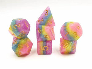 Pastel Rainbow Dice Set - Sweets and Geeks