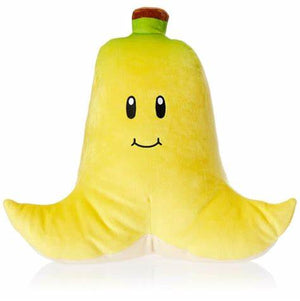 TOMY Club Mocchi-Mocchi Nintendo Mario Cart Banana Peel Large Cushion Plush, 12" - Sweets and Geeks