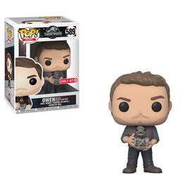 Funko Pop! Jurassic World - Owen with Baby Raptor #589 (Damaged Box) - Sweets and Geeks