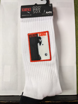 Scarface Patch Knit Crew Socks - Sweets and Geeks