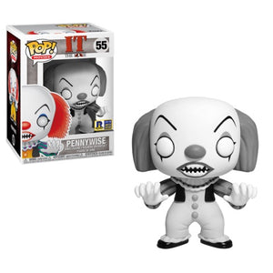 Funko POP #55 Movies It 1990 Pennywise Black and White Rhode Island Comic-Con 2018 Exclusive - Sweets and Geeks