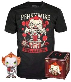 Funko Pop! & Tee Metallic Pennywise #475 (Hot Topic Exclusive) Size Medium - Sweets and Geeks