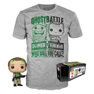 Funko Pop! Tees; Ghostbusters - Slimer Vs. Venkman (Funko Insider Club San Diego 2019 Exclusive) - Sweets and Geeks