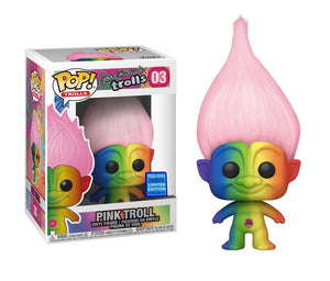 Funko POP! Trolls: Good Luck Trolls - Pink Troll (Rainbow Body) (2020 Wondrous Convention Exclusive) #03 - Sweets and Geeks