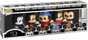 Funko Pop! Disney - Mickey Mouse 5 Pack Plane Crazy Mickey / Classic Mickey / Sorcerer Mickey / Beanstalk Mickey / Mickey Mouse (Amazon Exclusive) - Sweets and Geeks