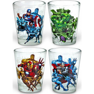 Marvel Avengers - 4 Piece Shot Glass Set - Sweets and Geeks