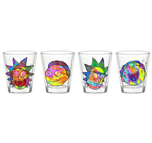 COLORFUL FACES 4PC SHOT GLASS SETS CLEAR GLASS - Sweets and Geeks
