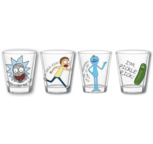 CHARACTER PHRASES 4PC SHOT GLASS SETS CLEAR GLASS - Sweets and Geeks