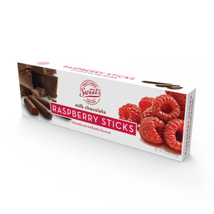 Sweet's Milk Chocolate Raspberry Sticks 10.5oz Box - Sweets and Geeks