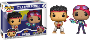 Funko Pop! Games: Street Fighter x Fortnite - Ryu & Brite Bomber (2 Pack) - Sweets and Geeks