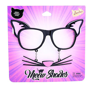 Kitty Cat Glasses with Whiskers Sun-Staches - Sweets and Geeks