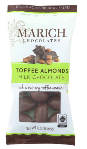 Marich Milk Chocolate Pouches- Chocolate Toffee Almond 2.3oz Pouch - Sweets and Geeks
