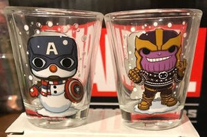 Funko Pop!: Cap Snowman & Holiday Sweater Thanos Shot Glass (2-Pack) - Sweets and Geeks