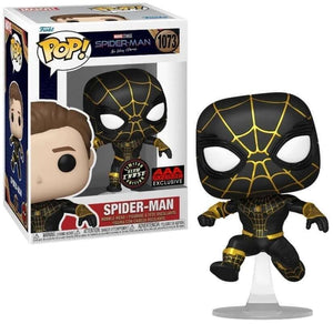 Funko Pop! Marvel: Spider-Man: No Way Home - Spider-Man Black & Gold Suit (Leaping) (AAA Anime Exclusive) (Glow in the Dark Chase) #1073 - Sweets and Geeks