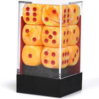 Festive 16mm D6 Dice Block (12 Dice) - Sweets and Geeks
