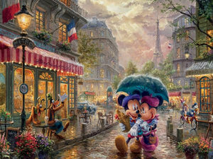 Thomas Kinkade Disney - Mickey and Minnie in Paris - 750 Piece Puzzle - Sweets and Geeks