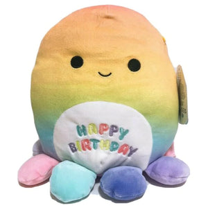 Squishmallows - 8" Elodie the Rainbow Birthday Octopus Plush - Sweets and Geeks