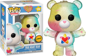Funko Pop! Animation: Care Bears 40th Anniversary - True Heart Bear (Chase) (Translucent Glitter) #1206 - Sweets and Geeks