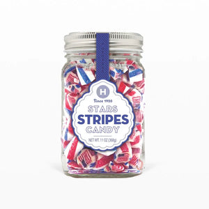 Red White and Blue American Flag Candy Mason Jar - Sweets and Geeks