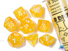 Lab Dice 6 Borealis: Poly Canary/white Luminary 7-Die Set (with bonus die) - Sweets and Geeks