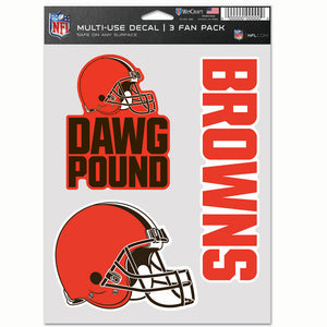 Cleveland Browns 3pc Fan Multi Use Decal Set - Sweets and Geeks