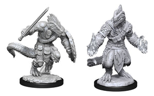 Dungeons & Dragons Nolzur's Marvelous Unpainted Miniatures W15 - Lizardfolk Barbarian and Cleric - Sweets and Geeks