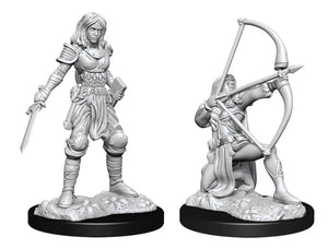 Pathfinder Deep Cuts Unpainted Miniatures W15 - Female Human Fighter - Sweets and Geeks