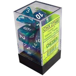 Festive Polyhedral Dice Block (7 Dice) - Sweets and Geeks
