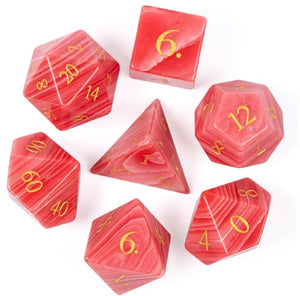 Red Agate Gemstone Dice - Sweets and Geeks