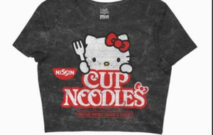 Hello Kitty x Nissin Cup Noodles Black Unisex Tee - Sweets and Geeks
