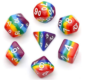7 Layer Rainbow Dice Set - Sweets and Geeks