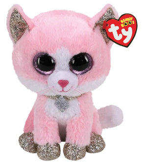 Ty Beanie Boo - Fiona - Pink Cat 6" - Sweets and Geeks