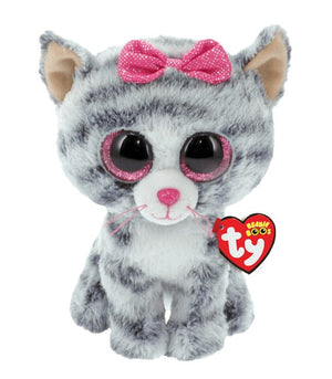 Ty Beanie Babies - Kiki - Grey Striped Cat 8" - Sweets and Geeks
