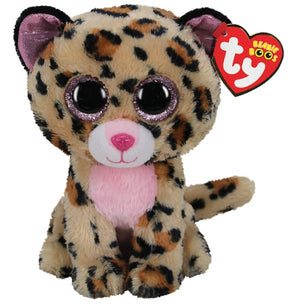 Ty Beanie Babies - Livvie - Brown and Pink Leopard 6" - Sweets and Geeks